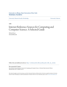 Internet Reference Sources for Computing and Computer Science: A