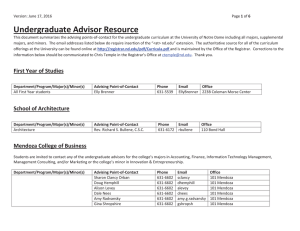Undergraduate Advisor Resource