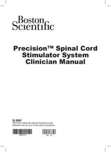 Precision™ Spinal Cord Stimulator System Clinician Manual