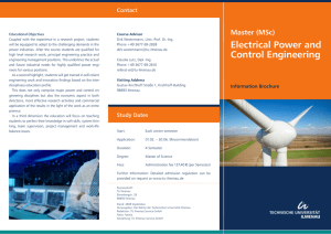 (MSc) Electrical Power and Control Engineering