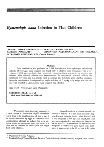 Hymenolepis nana Infection in Thai Children