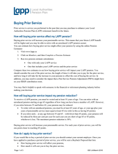 Buying Prior Service - Local Authorities Pension Plan