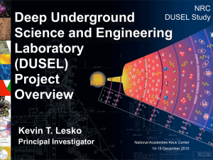 Kevin Lesko, DUSEL Project