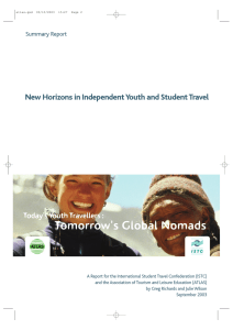 New Horizons in Independent Youth and Student Travel