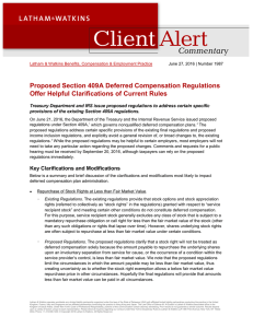 Proposed Section 409A Deferred Compensation Regulations Offer