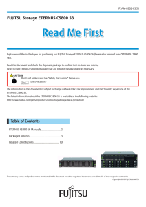 FUJITSU Storage ETERNUS CS800 S6 Read Me First