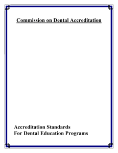 Accreditation Standards for Dental Education Programs