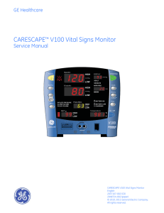 GE Carescape V100 Vital Signs Monitor Service Manual