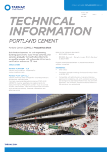 Portland Cement Product Data Sheet