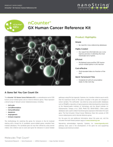 NanoString®: Product Data Sheet | nCounter® GX Human Cancer