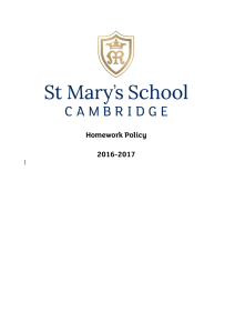 Homework Policy - St Mary`s School, Cambridge