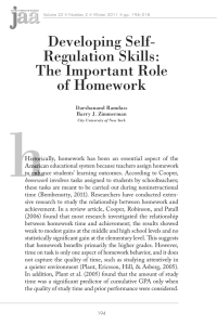 Developing Self- Regulation Skills: The Important Role of Homework