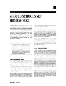 SHOULD SCHOOLS SET HOMEWORK?