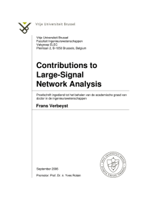 Contributions to Large-Signal Network Analysis