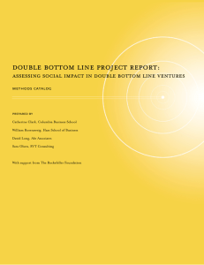 DoubLE boTToM LINE PRoJECT REPoRT