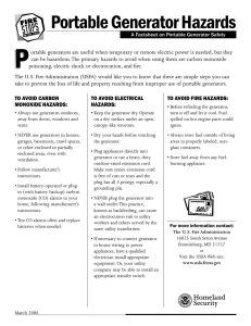 A Factsheet on Portable Generator Safety
