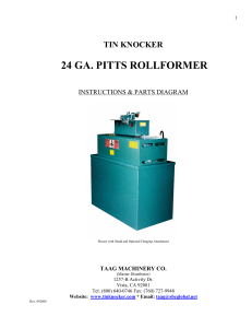 24GA Pittsburgh Rollformer Manual