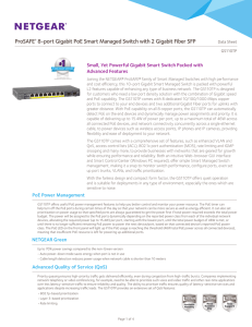 ProSAFE® 8-port Gigabit PoE Smart Managed Switch with