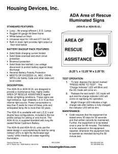 Housing Devices, Inc. ADA Area of Rescue Illuminated Signs
