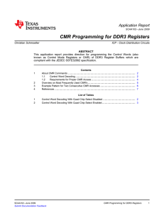 CMR Programming for DDR3 Registers