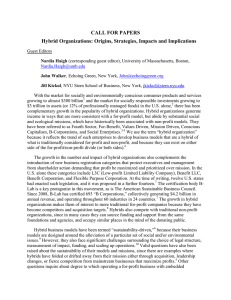 CALL FOR PAPERS Hybrid Organizations