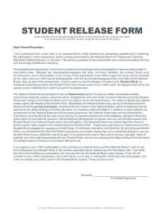 Student Release Form - National Board Certification