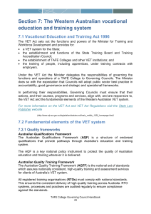 Section 7: The Western Australian vocational education and training