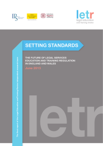 setting standards - Legal Education and Training Review