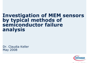 Investigation of MEM sensors by typical methods