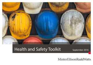 Health and Safety Toolkit - Minter Ellison Rudd Watts