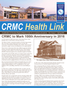 CRMC to Mark 100th Anniversary in 2016