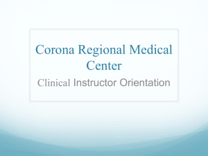 Clinical Instructor Orientation CRMC