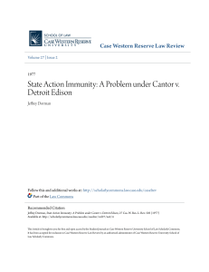 State Action Immunity: A Problem under Cantor v. Detroit Edison