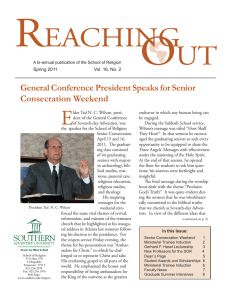 Spring 2011, Vol. 16, No. 2 - Southern Adventist University