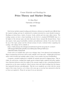 Price Theory and Market Design