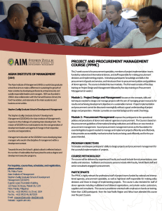 project and procurement management course (ppmc)