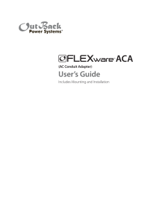 FLEXware ACA AC Conduit Adapter User`s Guide