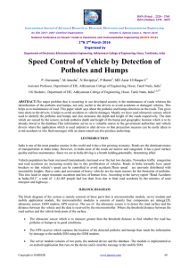 Speed Control of Vehicle by Detection of Potholes and