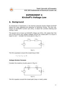 EXPERIMENT 4 Kirchoff`s Voltage Law
