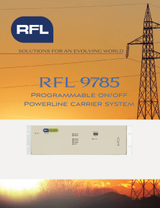 9785 Brochure - April 2013 - RFL Solutions for an evolving world