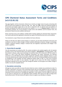 CIPS Chartered Status Assessment Terms and Conditions (v1.0