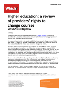 Higher education: a review of providers` rights to change courses