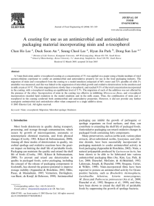 A coating for use as an antimicrobial and antioxidative packaging