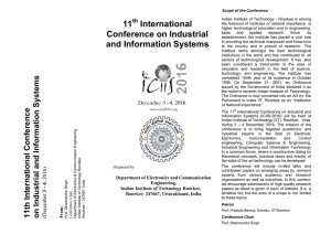 11 International Conference on Industrial and Information Systems