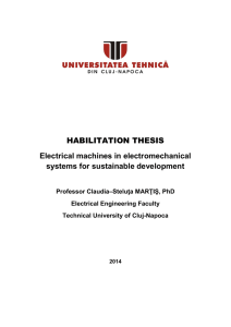 HABILITATION THESIS Electrical machines in electromechanical