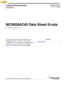 MC9S08AC60 - Data Sheet Errata