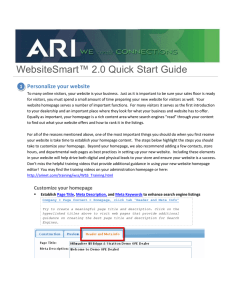 WebsiteSmart™ 2.0 Quick Start Guide