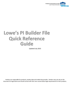 PI Builder Quick Reference Guide