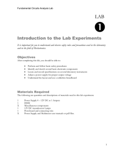 Introduction to the Lab Experiments - create