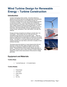 Wind Turbine Design for Renewable Energy Turbine